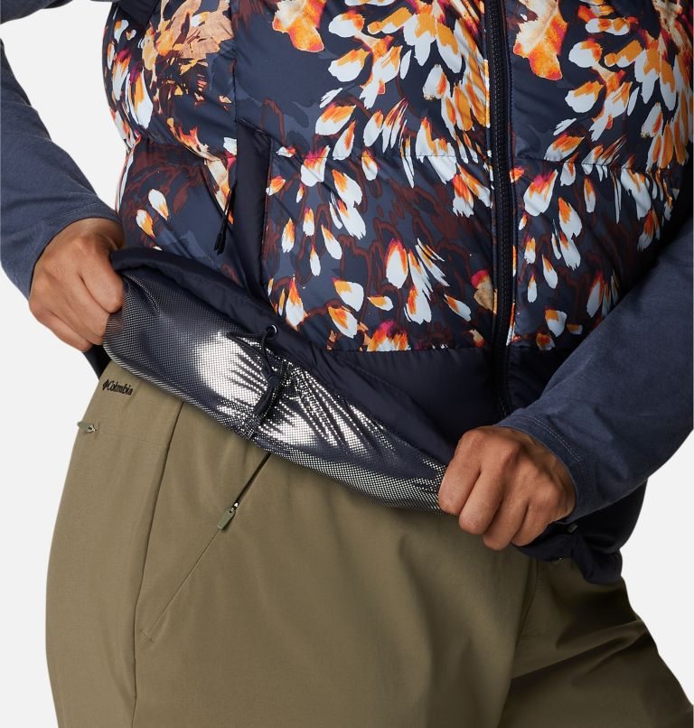 Women's Columbia Pike Lake II Insulated Vests Navy / Flower | Plus Size CA-O038C
